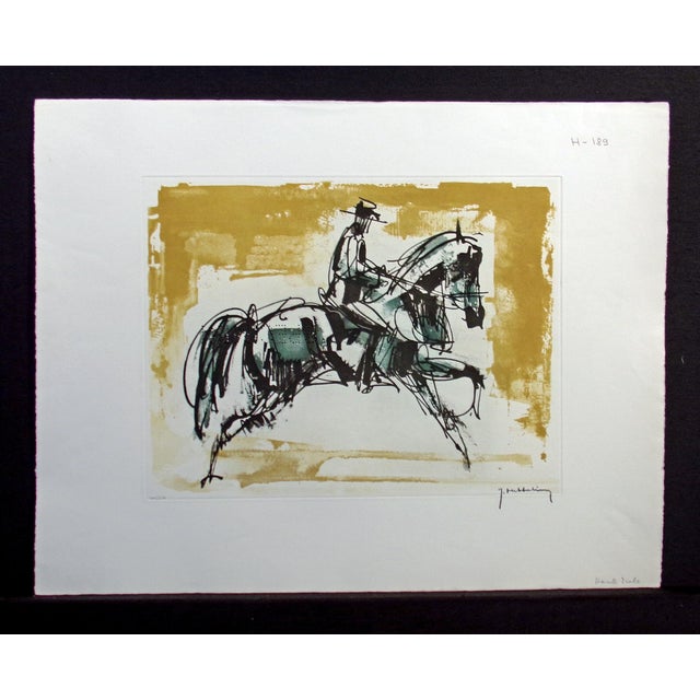 Roger Hebbelinck "Haute École" Hand Signed Vintage Aquatint Etching For Sale - Image 4 of 14