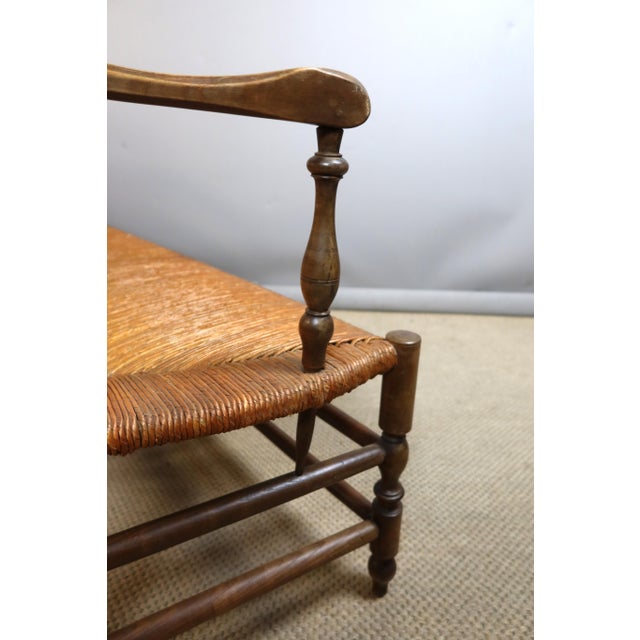 Wood 19th-Century Straw-Seated Bench or Radassier, 1890s For Sale - Image 7 of 12