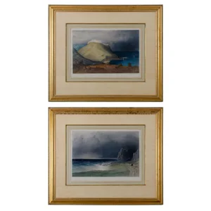 John Le Capelain Jersey Lithographs, C.1847 - a Pair