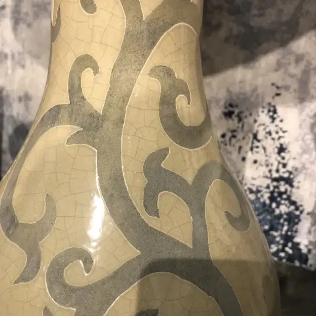 Ceramic 1990s Vintage Ceramic Table Lamp With Drum Shade For Sale - Image 7 of 9