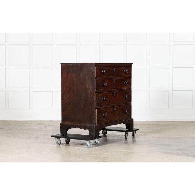 Brown Antique English Oak Chest Drawers, 1780 For Sale - Image 8 of 15