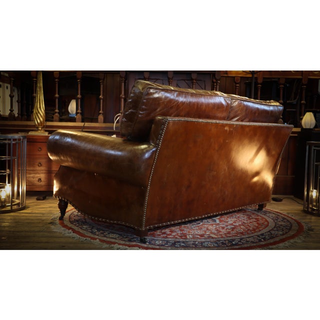 Tan Balmoral Sofa and Armchair in Leather from Timothy Oulton, 2010s, Set of 2 For Sale - Image 8 of 18