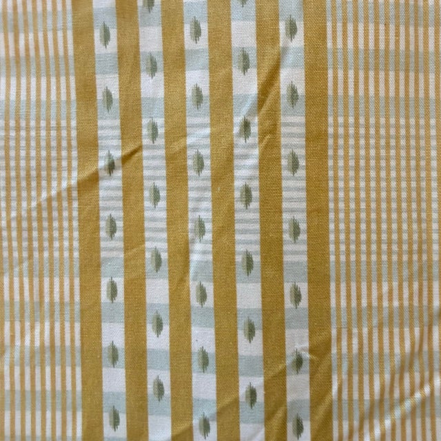 Farmhouse P Kaufmann Muted Earth Tone Leaf Striped Geometric Fabric, 3.5 Yds For Sale - Image 3 of 9
