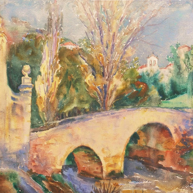 'Bridge in Segovia' by Elizabeth Gowdy Baker, Woman Artist, Paris Salon, Cooper Union, American Watercolor Society, Pennsylvania Academy of Fine Arts For Sale - Image 4 of 9