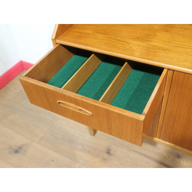 Mid Century Midern Vintage Teak British Tall Credenza Buffet For Sale - Image 4 of 15