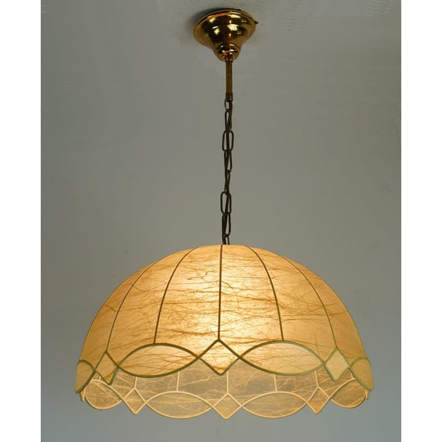 Beige Mid-Century Modern Cocoon Pendant Light, 1970s For Sale - Image 8 of 17