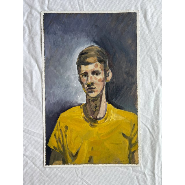 Boy in Yellow T-Shirt Acrylic Painting Unframed For Sale In Raleigh - Image 6 of 6