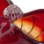 Mid-Century Modern Vintage Murano Red Orange Amberina Controlled Bubbles Italian Art Glass Basket Shape Bowl For Sale - Image 3 of 6