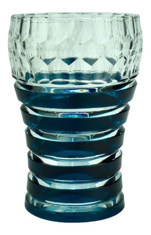 Val Saint Lambert Dark Teal Overlay Art Deco Franckenthal Art Glass Vase, 1930s