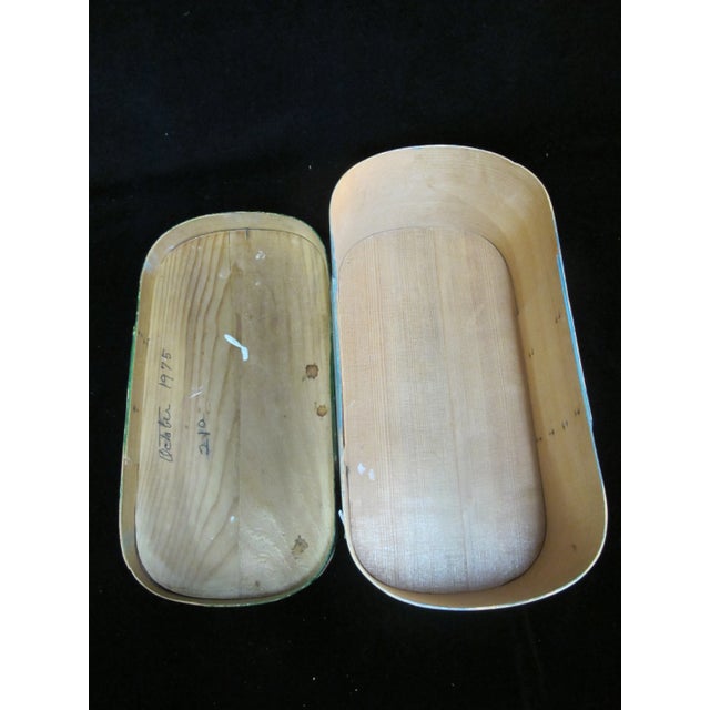 Vintage Hand Painted Tole Deer Hunting Scene Wood Keepsake Sewing Box With Lid For Sale In Portland, OR - Image 6 of 9