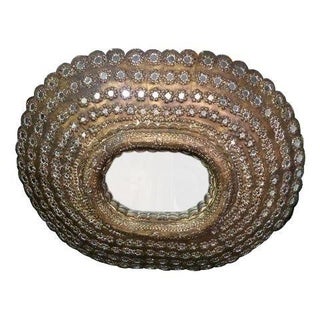 Large Wooden Peacock Mirror For Sale