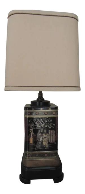 Mid 20th Century Asian Tea Tin Lamp