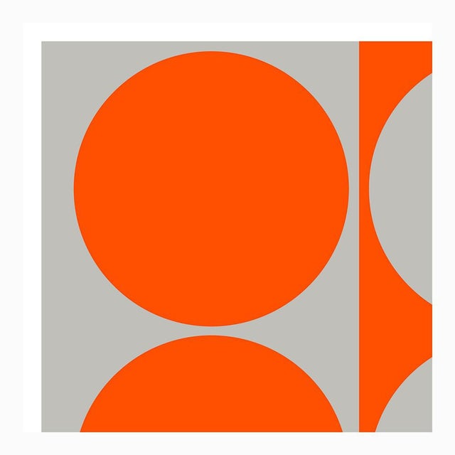 Dynamic Orange and Gray Fine Art Print 17" X 24" by Liz Roache For Sale - Image 4 of 5