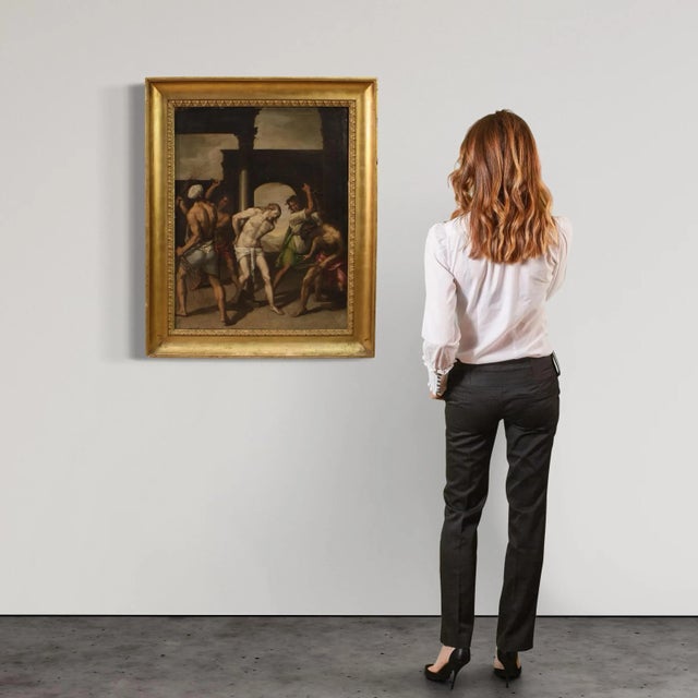 Italian Artist, Flagellation of Christ, 1630, Oil on Canvas, Framed For Sale - Image 12 of 16
