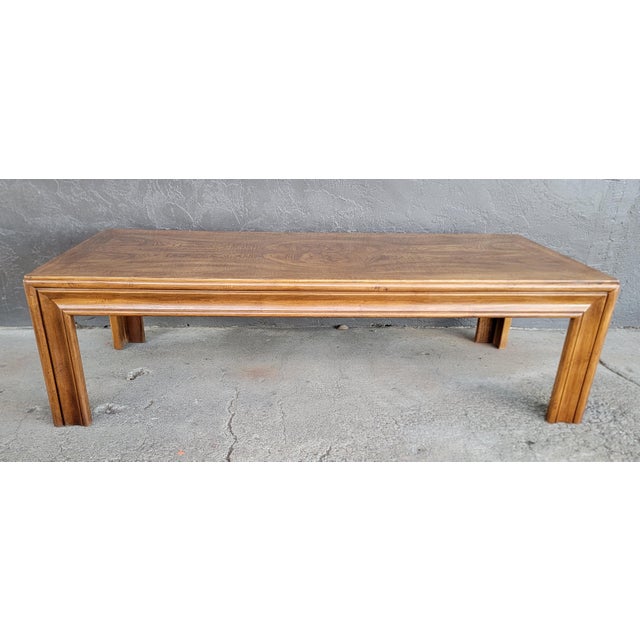 Coffee Table by Lane Furniture Exotic Book-Matched Wood Grain Mid-Century Modern For Sale - Image 9 of 14