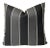 Black Cabana Stripe Sunbrella Indoor Outdoor Pillow Cover For Sale