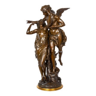 French Antique Bronze Sculpture “Awakening of Nature” by Emile Picault For Sale