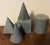 Mid-Century Modern Collection of English Geometric Forms or Architectural Models in Zinc For Sale - Image 3 of 12