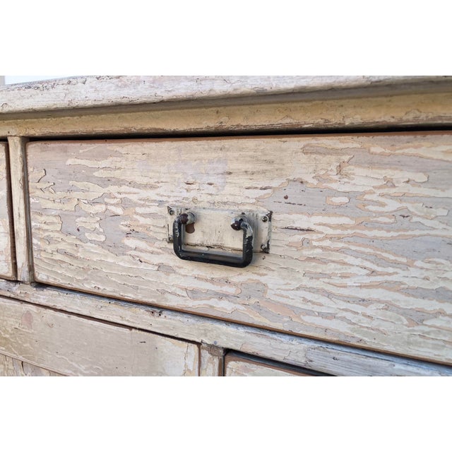 Wood 1920s Pine Painted Eight Drawer Dresser Base For Sale - Image 7 of 14