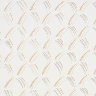 Schumacher Trevi Diamond Wallpaper in Stone For Sale