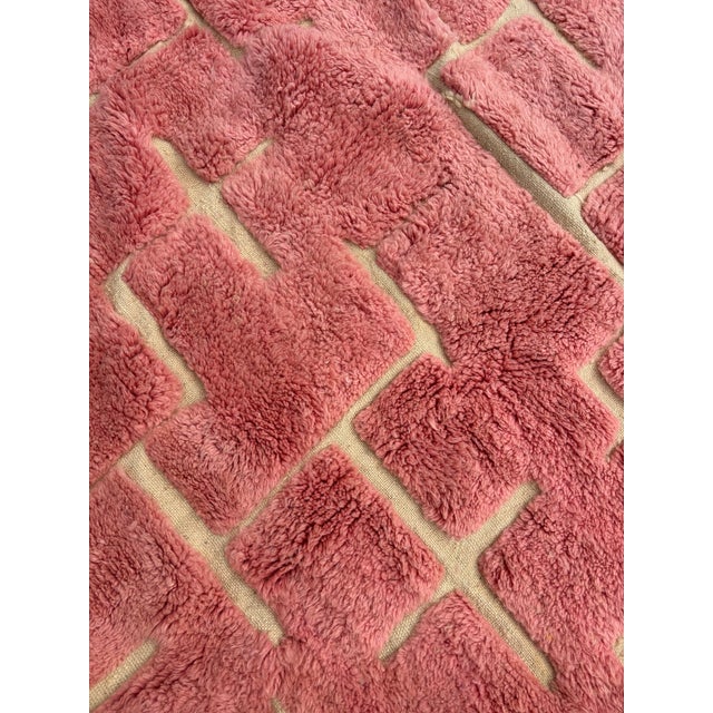 Pink Beni Mrirt Mosaic Pattern Rug, 2010s For Sale - Image 4 of 12