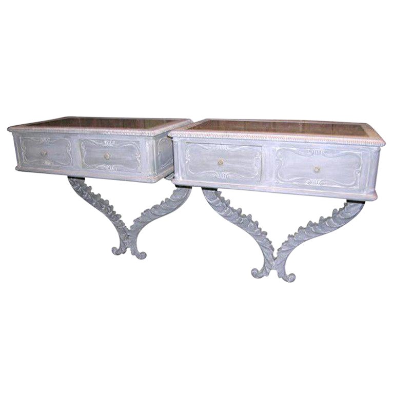 1940s Vintage Dorothy Draper Style Wall Mounted Bedside Tables A Pair Chairish