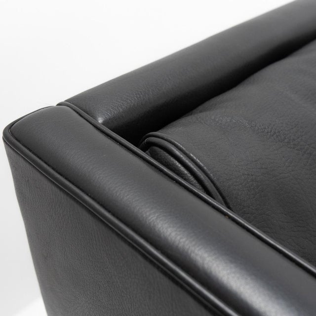 1970s Set of Black Leather Wingchair and Ottoman by Borge Mogensen for Fredericia, 1960s For Sale - Image 5 of 17