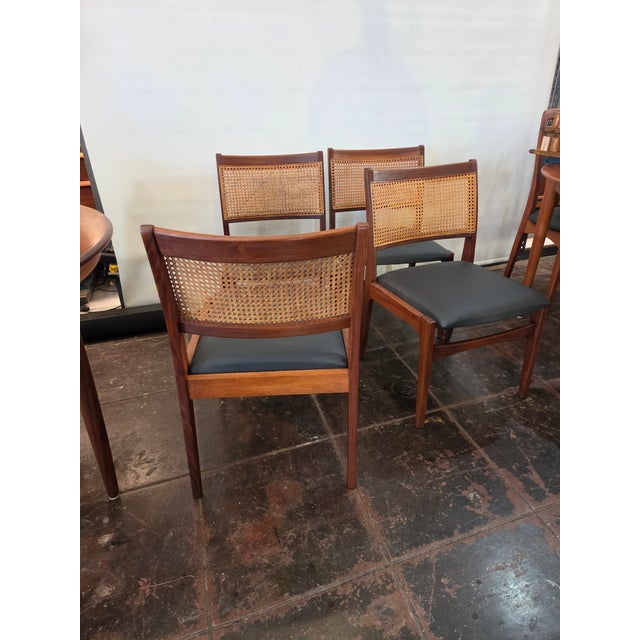 Mid-Century Modern Mid - Century Danish Modern Walnut Set 4 Chairs Xtra Large For Sale - Image 3 of 5