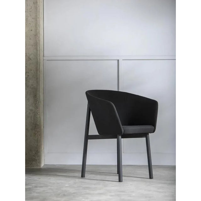 Contemporary Black Residence Bridge Armchairs by Jean Couvreur for Kann Design, Set of 4 For Sale - Image 3 of 9