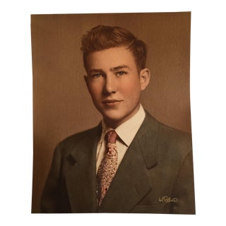 1950 Young Man Graduation Photo Portrait For Sale
