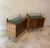 Vintage Beech and Walnut Bedside Tables with Green Glass Top and Clear Glass Shelf, Italy, 1950s, Set of 2 For Sale - Image 4 of 10