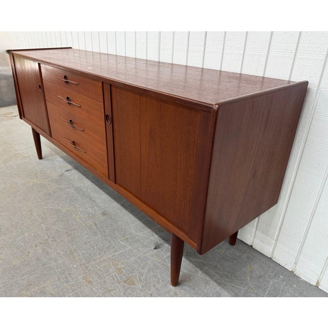 Mid-Century Modern Mid-Century Danish Modern Teak Tambour Sideboard For Sale - Image 3 of 9