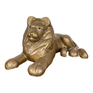 Sergio Bustamante Patchwork Brass Lion Sculpture For Sale