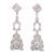 Pair of Art Deco 14k White Gold & Natural Diamond Drop Earrings For Sale