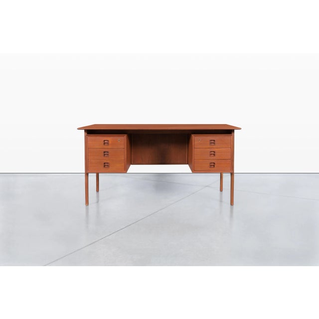 1960s Danish Modern Teak Desk With Bookcase by Erik Brouer for Brouer Mobelfabrik For Sale In Los Angeles - Image 6 of 12