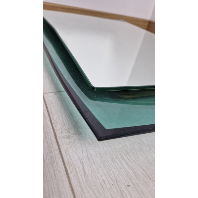 Mirror in Aqua Green Glass, 1960s For Sale - Image 9 of 13
