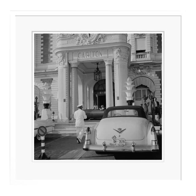 Contemporary The Carlton Hotel 1957 Slim Aarons White Silver Fibre Print For Sale
