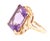 Metal 10k Gold and Amethyst Cocktail Ring For Sale - Image 7 of 8