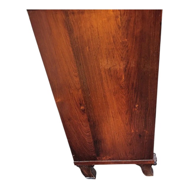 19th C English Regency Rosewood Cabinet Sideboard With Shelves & Brass Grille For Sale - Image 11 of 16