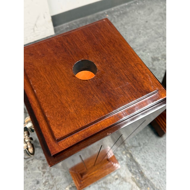 Regency Style Lighted Mahogany Display Pedestals, Pair For Sale - Image 11 of 12
