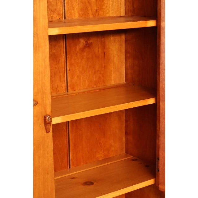 Shaker Shoppe Cherry Stepback Cupboard With Glass Door Hutch For Sale - Image 12 of 18