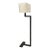 Vintage Robert Abbey Modernist Black Metal Floor Lamp With Rectangular Shade For Sale