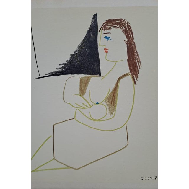 Pablo Picasso (1881-1973) The Mother and the Man in the Frame, 1954 Color lithograph on thick paper Dated in the plate but...