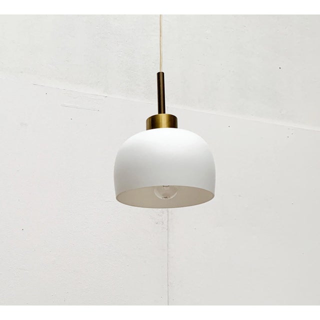 Mid-Century Danish Brass and Glass Pendant For Sale - Image 16 of 18