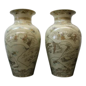 Asian Hand Painted Vases
