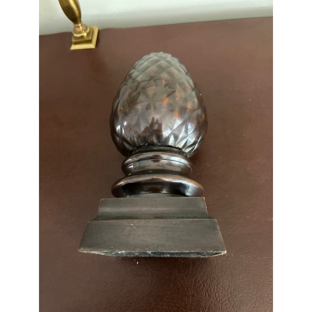 Bronze-Finish Cast Metal Pineapple Finial Garniture Statue For Sale In Chicago - Image 6 of 8