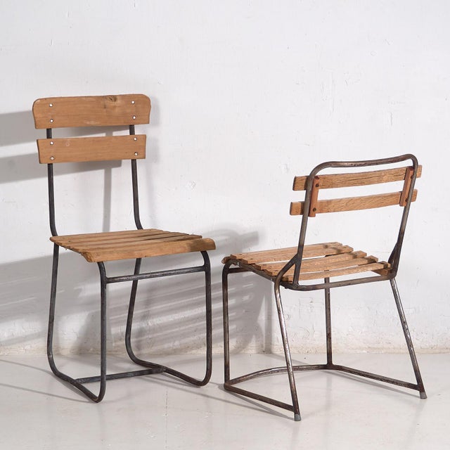 Antique outdoor chairs (c.1920) Dimensions: Part #1: Length: 42 cm Depth: 43 cm Height: 88 cm Seat: 45 cm Piece #2:...