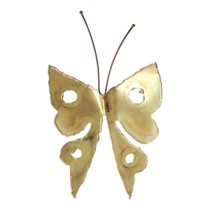 Mid-Century Brutalist Brass Butterfly Wall Hanging