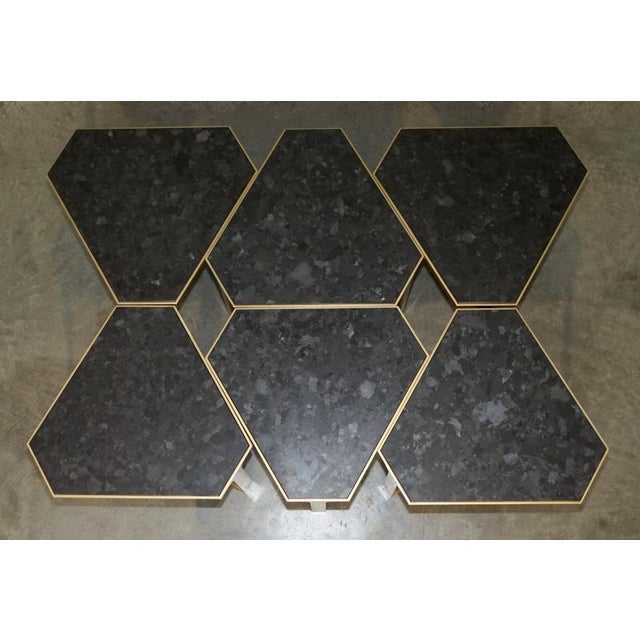 Forma Nero DG-68200 Kravet Tables in Marquina Stone and Satin Brass from Donghia, Set of 6 For Sale - Image 9 of 18
