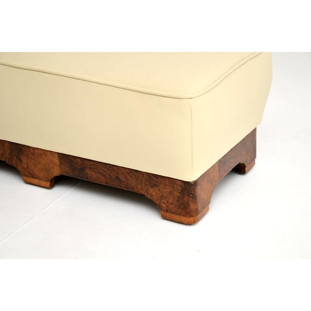 Art Deco Burr Walnut and Leather Ottoman, 1930s For Sale - Image 10 of 11